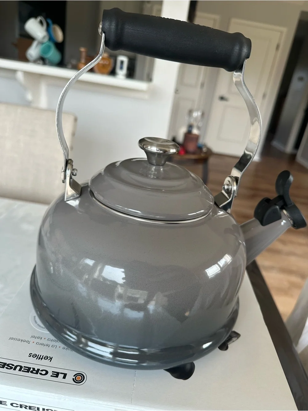 Le Creuset oyster Whistling Kettle with Stainless Handle